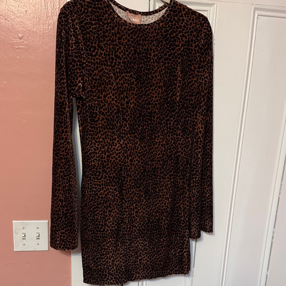 Show Me Your Mumu Leopard Print Mini Dress - Brown and Black